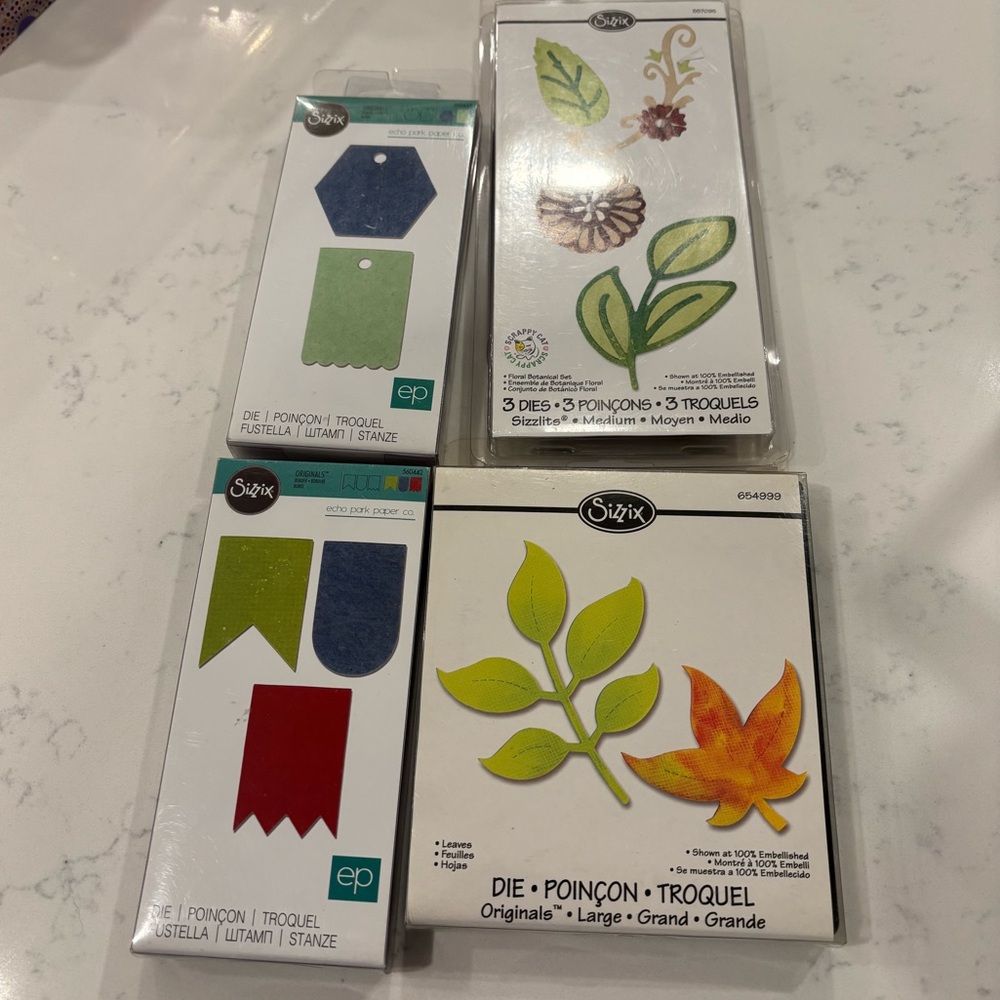 Sizzix Leaves, Floral Botannical and Banner Die Sets